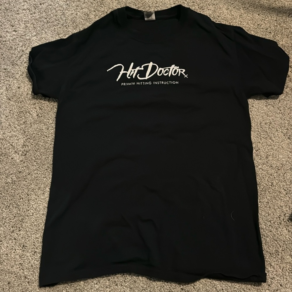 Black softball hitting lessons shirt